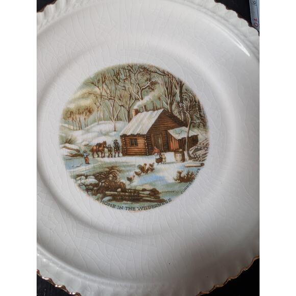 Currier&Ives 7 plate collection with pie server - Picture 14 of 16